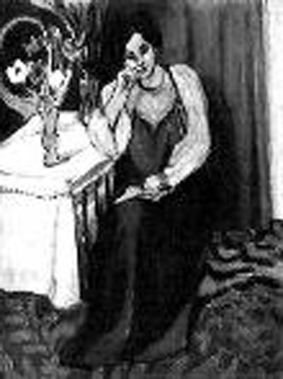 馬蒂斯的《穿著黃、白服裝閱讀的女孩》