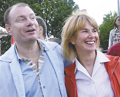 俄羅斯首富弗拉基米爾·波塔寧和前妻納塔利婭。資料圖片