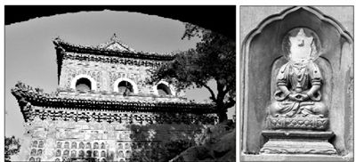 智慧海外景(左圖)和受損佛像。圖/CFP