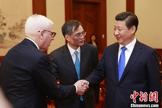 10月23日，中國國家主席習(xí)近平在北京釣魚臺國賓館會見清華大學(xué)經(jīng)濟(jì)管理學(xué)院顧問委員會海外委員。