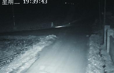 10歲男孩一個人打著手電走在鄉(xiāng)間公路上。 警方供圖