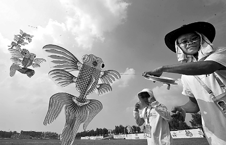 7月30日，第七屆全國(guó)農(nóng)運(yùn)會(huì)首項(xiàng)賽事——風(fēng)箏比賽在南召縣開賽