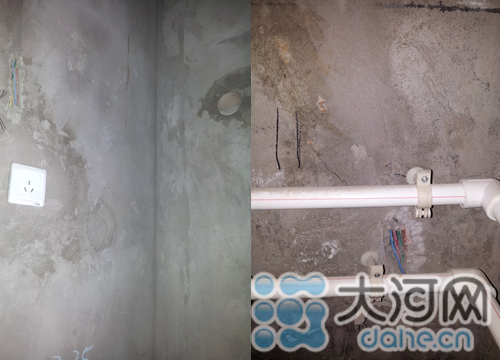 空調(diào)專用線路，用電負(fù)荷較大 圖為衛(wèi)生間電線走線