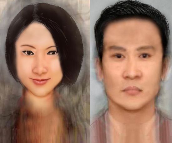 媒體公布中國大眾臉:女性瓜子臉男性國字臉(圖) 媒體公布中國大眾臉:女性瓜子臉男性國字臉(圖)