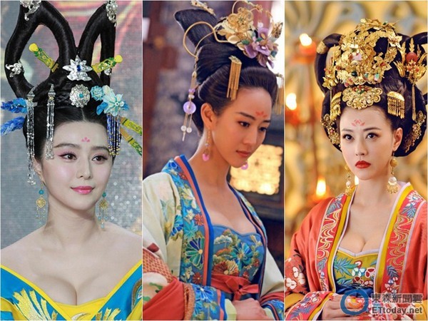 范冰冰、張鈞甯、周海媚，在《武媚娘》中爆乳演出