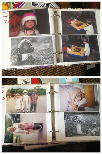 圖五：這位老爹最神的是，把一棵蘑菇的照片放進(jìn)了家庭相冊(cè)里，真正地作為家人來對(duì)待。