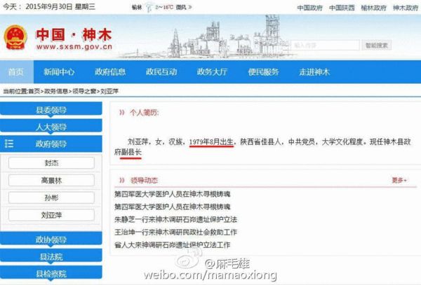陜西28歲女副縣長(zhǎng) 完整履歷成謎