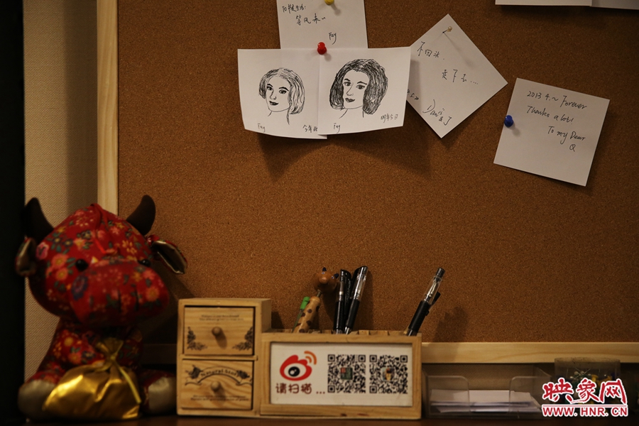 書店內(nèi)留言板一角。