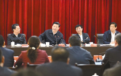 3月18日，習(xí)近平聽取蘭考縣教育實踐活動情況匯報，并發(fā)表重要講話。